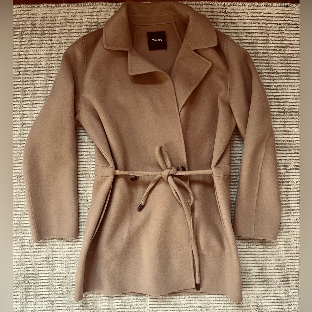 Theory Camel Belted Trench Coat